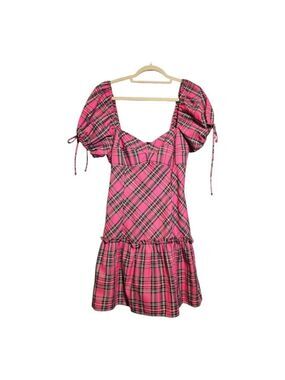 AMANDA UPRICHARD Pink Plaid Mini Dress M